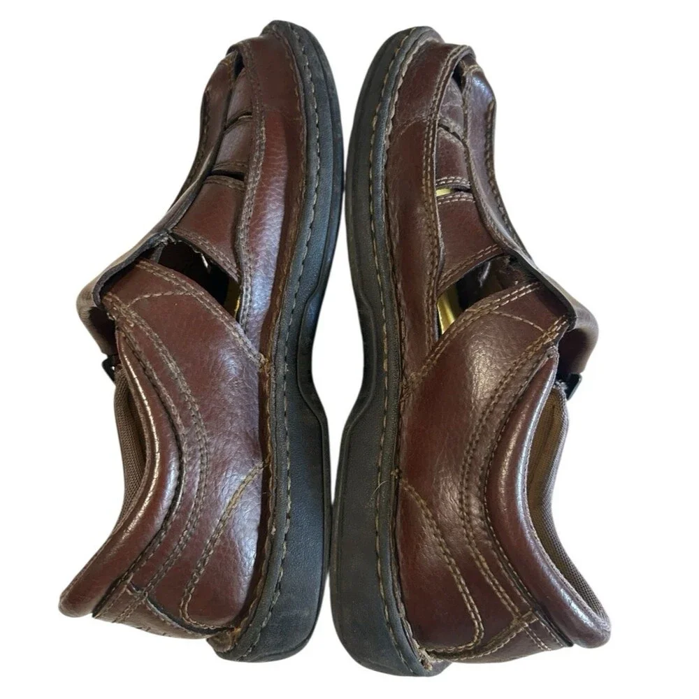 Keen Mens Metatomical Footbed Brown Leather Fisherman Stiches Shoes  9.5?